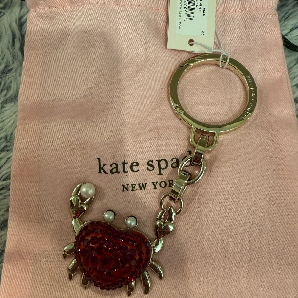 NWT Kate Spade Gold Ring Keychain with Clip